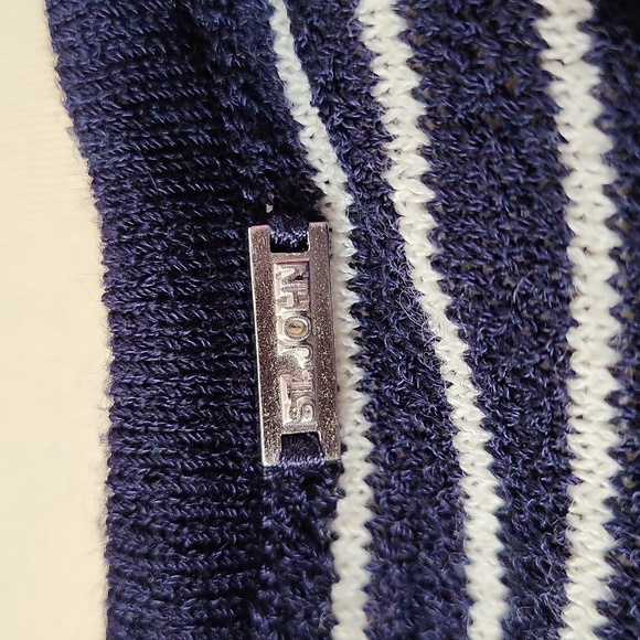 St john striped navy knit top large - Picture 3 of 6
